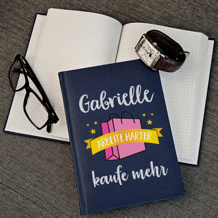 Arbeite harter - Notizbuch A5 mit Aufdruck